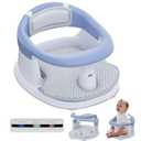 Baby Bath Seat-for Babies 6 Months & up with Temperature Alert+Soft Cushion+Suction,Toddler Bath Seat for Baby, Sitting Up with Baby Bathtub Seat, Blue