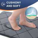 OLANLY Memory Foam Bath Mat 47x24, Ultra Soft and Absorbent Bathroom Rugs, Machine Washable, Comfortable Bath Carpet for Bathroom Floor, Tub and Shower, Dark Grey