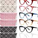 Reading Glasses for Women Blue Light Blocking Cat Eye Computer Readers Stylish Eyeglasses Spring Hinge, 1.75