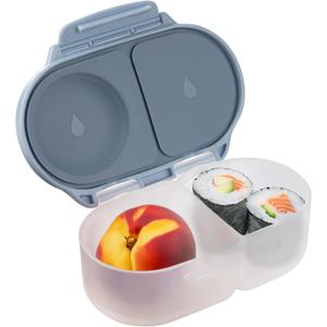 b.box Snack Box Reusable Snack Containers with Lids 2 compartments, Bento Box for kids and toddlers, Leakproof Lunch Box, BPA free and Dishwasher Safe Snack Container (Chill Out, 1 3/4 Cup)