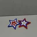 Blulu 6 Pieces Labor Day Decorations Wooden Star Signs Patriotic Decoration Christmas Table Decor for Home Tiered Tray Shelf Party Decor (White,Blue and Red with Glitter)