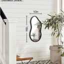 AAZZKANG Black Wall Mirror with Wood Framed Small Irregular Hanging Mirrors Modern Asymmetrical for Bedroom Living Room Entryway Bathroom Decorative 18"x10"