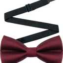 3 x Medsuo Men's Bow Tie, Pre-tied Bowtie Wave Bow Tie, Adjustable Neck Strap for Wedding Party Prom (Black)