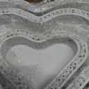 Remerry 3 Pcs Valentine's Day Heart Wooden Trays Rustic Heart Shaped Wooden Tray White Washed Bead Tray for Candle Keys Jewelry Modern Farmhouse Table Centerpieces Home Party Wedding Decor, 3 Size