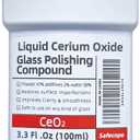 3.3 fl oz (100 ml) Cerium Oxide Glass Polishing Solution - For removing: oil films, water spots, swirls, water stains, windshield wiper marks, minor scratches & effectively cleaning glass surfaces.