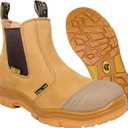 WOLF Work Boot | 100% Genuine Upper Leather | Oil, Slip, Impact, Puncture Resistant | Electrical Hazards | Non-Slip Rubber Sole (Tan Steel Toe)