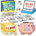 Money Activity Set for Kids for Learning, Pretend Play, Math Manipulatives,Teaching,Counting,Learning & Education Toys for Kindergartner Classroom & Homeschool,Math Games for Toddler, Teacher