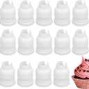 14 Pcs Couplers for Piping Bags, Standard Cake Decorating Piping Couplers for Icing Nozzles White
