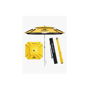 Patio Umbrella with Exclusive Black Coating, 7.2ft/7.8ft Heavy-Duty Double-Layer Nylon Canopy, Adjustable Tilt Sun Shade Outdoor Table Umbrella, UV Protection & Carry Bag for Beach, Fishing, Backyard