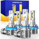 Ursprung Ultra Bright H11 9005 Led Bulb Combo, Upgraded 5th-Gen 16 CSP for Superior % Brightness, 6500K Cool White, HB3/H11Fog Bulbs, 80,000 Hours Lifespan, IP68 Waterproof, Pack of 4