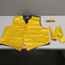 S.H. Churchill & Co. Men's 4 Piece Vest Set, with Bow Tie, Neck Tie & Pocket Hankie (Medium, Gold)