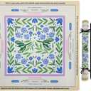 Mahjong Mat for Table, Non-Slip & Quiet Table Cover for American Mahjong, Poker, Card, Board & Tile Games,Includes Portable Tote Bag (31.5x31.5 Inch Flowers Birds)