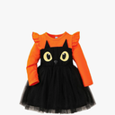 Magic Park Baby Girls Halloween Cat Dress Outfits - Toddler Girl Pumpkin Dresses for Kids, Size 18-24M