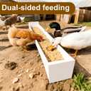 40.7" Large Capacity Wooden Chicken Feeder Trough, Outdoor Poultry Feeder with Treated Wood Finish, Easy-Clean Feed-Saving Trough for Backyard Chickens & Ducks