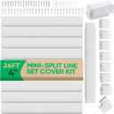 4" 26Ft Mini Split Line Set Cover, PVC Ductless Air Conditioner Decorative Pipe, Pump Covers, AC Line Cover Kit, for Outside Units Air Conditioners & Heat Pumps, All in One Set
