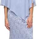 S.L. Fashions Women's Long Sequin Lace Beaded Capelet Overlay Mother of The Bride Dress, Formal Evening Gown 16