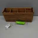 Extra Large Utensil Holder for Kitchen Counter, Acacia Wooden Utensil Holder with 4 Compartments, Kitchen Counter Organizer for Storage Spatula and Silverware, Ideal Christmas Gift for Farmhouse Decor