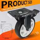 5 Inch Heavy Duty Caster Set of 4, Swivel Plate Castor Wheels with Dual Locking Brakes, Silent Polyurethane (PU) Wheels, 360 Rotation, 2800lbs Load Capacity-Black