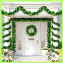 Riceshoot 131.23 ft St. Patrick's Day Tinsel Garland Metallic Irish Shamrock Garland Decorations for St Patrick Tree Mantle Office Party Indoor Outdoor Decor