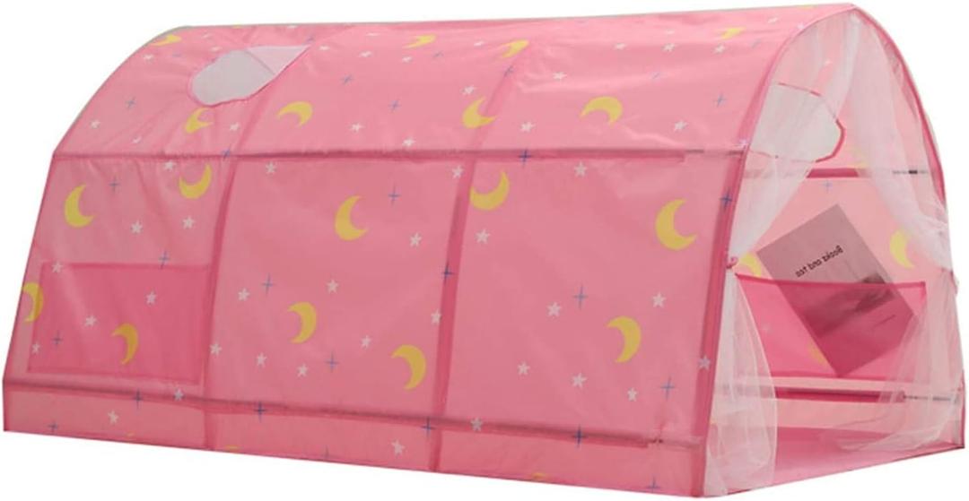 Kids Tent, Boys Girls Play Tents Bed Tents, Portable Baby Toddlers Sleeping Tent with Double Net Curtain for Bedroom Decor Indoor Games (Pink)