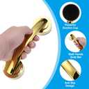 uxcell Grab Bars for Bathtubs and Showers, 9.1" Mirror Glass Door and Window Handles Powerful Shower Suction Cup Anti-Slip Safety Bars for Senior Shower Chairs Gold
