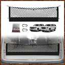 Muslogy Truck Bed Cargo Net Trunk Netting Compatible with 2015-2020 Chevy Suburban | GMC Yukon XL Accessories, Pickup Cargo Organizer SUV Sedan Storage Net w/Heavy Duty Carabiners