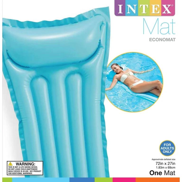 Intex 1 Pack 59703EP 72" Pool Mat Float Lounger Blue