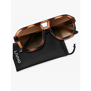livho Trendy Polarized Square Aviator Sunglasses Women Men Square Eyewear Frame, Retro Sun Glasses for Women Men 2025 Shades