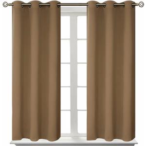 BGment Blackout Curtains for Living Room - Grommet Thermal Insulated Room Darkening Curtains for Bedroom, 2 Panels of 38 x 45 Inch, Taupe