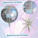 Disco Ball Balloons, 8 Pack 4D Disco Balloons with 5 Laser Pink Balloons and 3 Exploding Star, 22 Inch Party Decorations for Birthday and Celebration
