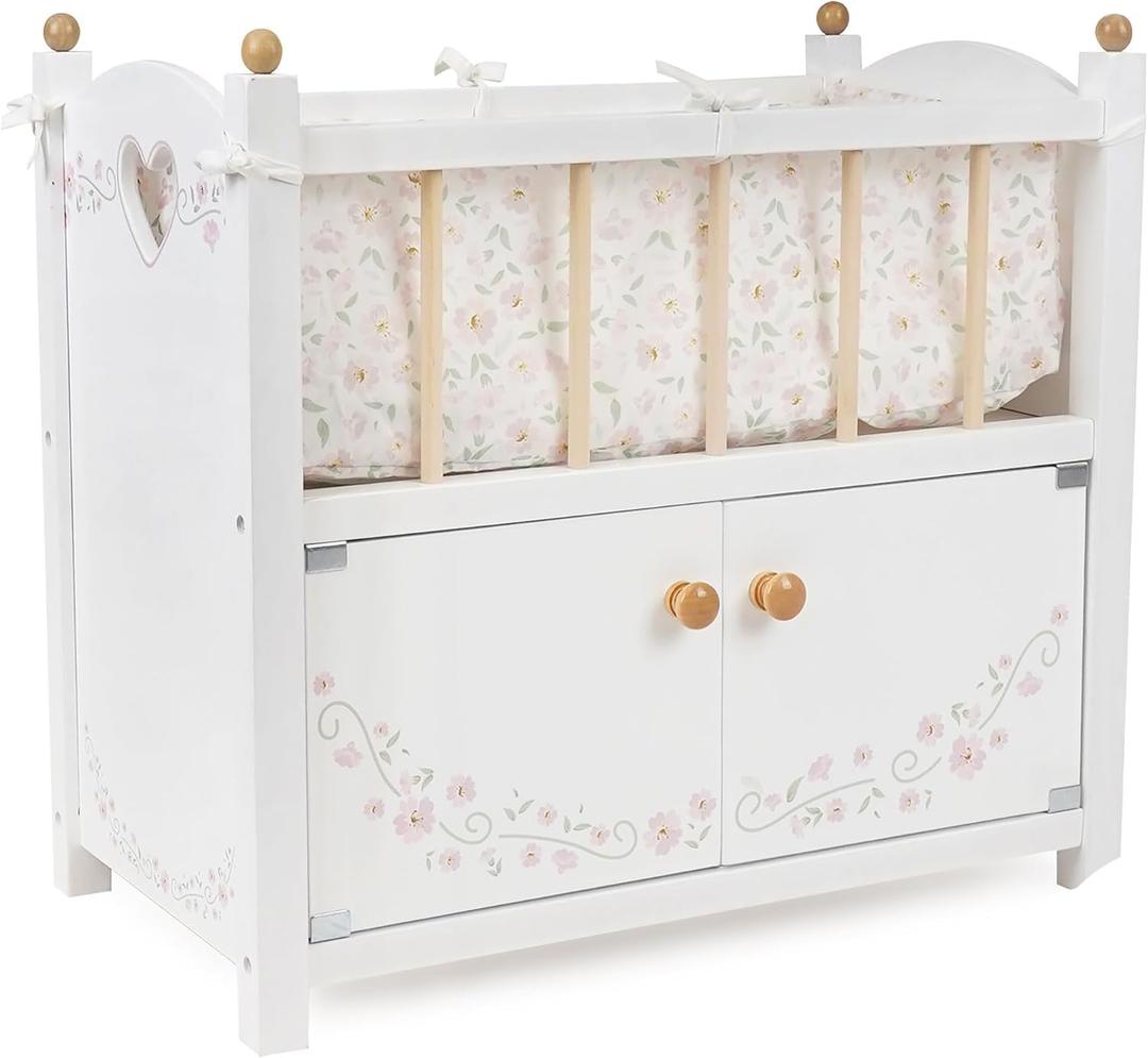 509 Crew Little Flora 2-in-1 Wooden Doll Cabinet Bed & Storage Station