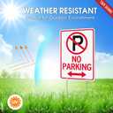T&R No Parking Sign with H Stake for Outside,2 Pack,14"x 10" .040 Rust Free Heavy Aluminum, Reflective, Waterproof, Weatherproof and Fade Resistant,Includes Matching Screws & Wrench, Easy to Mount