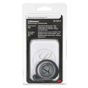 3M Littmann Stethoscope Spare Parts Kit Black, Compatible with Classic III, Cardiology IV, CORE Digital, Includes Eartips, Adult & Pediatric Diaphragms, Non-Chill Bell Sleeve, 40016