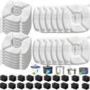 40 Pcs Cat Water Fountain Replacement Filters-20 Pack Cat Fountain Filters with 20 Pack Sponges, Enhanced Compatibility Pet Fountain Filter Fit for 95oz/2.8L 135oz/4L 67oz/2L Pet Drinking Fountain