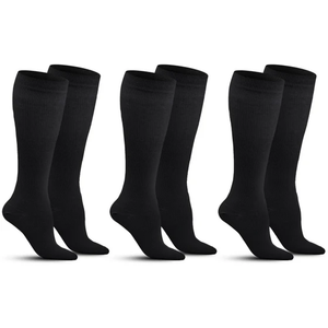 Pembrook Cotton Light Compression Socks for Men  3 Pairs | 815 mmHg Men Compression Socks, Knee High Comfort and Fatigue Relief | Black