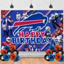 Bills Themed Football Backdrop Banner Bills Birthday Decoration for Soccer Themed Party Backdrop Photo Background Wall Decor Birthday Banner