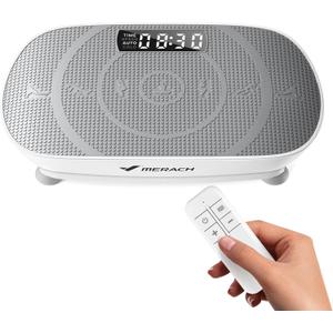 MERACH Vibration Plate Exercise Machine, Curved Vibration Plate for Lymphatic Drainage Weight Loss, Vibrating Plate with Real-Time Calorie Tracking on LED Display, Workout Equipment for Home Women Men (Grey)