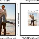 Americanflat 24x30 Picture Frame with Polished Plexiglass - Use as 9x12 Frame with Mat or Display 24x30 Photo Without Mat - Streamline Collection - Thin Border Picture Frames for Wall - Black