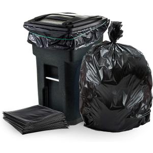 Plasticplace 64-65 Gallon Trash Can Liners for Toter  2.0 Mil  Black Heavy Duty Garbage Bags  50 x 60 (50 Count)