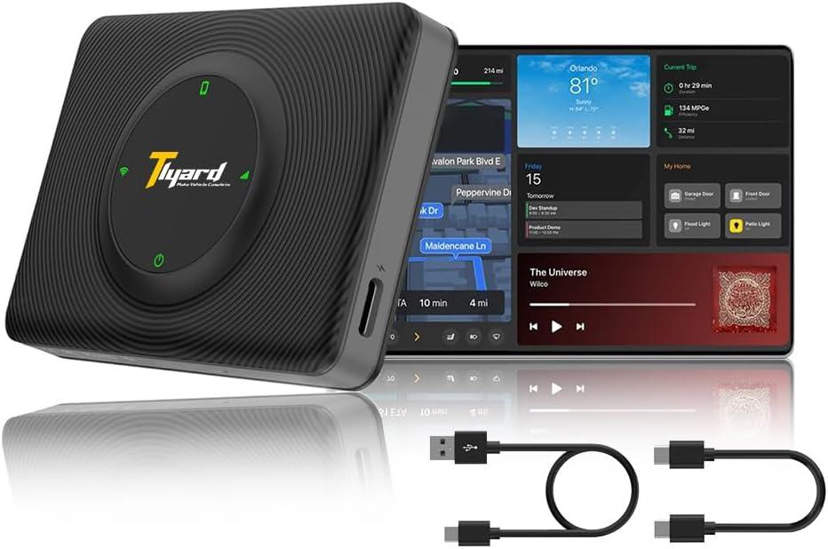 Tesla Carplay Wireless 3 in 1 Adapter and Android Auto Wireless Adapter, Plug and Play, Easy Installation, for Netflix, YouTube, Disney +, Tesla Model 3 Model Y 2016-2025, with iOS Android