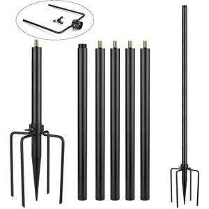 2 Bird Feeder Pole Kit 79.2 Inches, Bird House Pole for Outdoors Heavy Duty, 5 Base Prongs Adjustable Bird Feeder Stand for Bird House, Suitable for BF002A