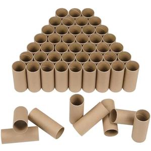 HESESOH 48 Pack Cardboard Tubes for Crafts - 1.57 x 3.94 Inches - Brown Toilet Paper Empty Rolls Round Thick Tubes Sturdy for Classroom Family Handmade DIY Projects
