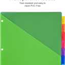8-Tab Binder Dividers - Index Pockets Divider for 3 Ring Binders, 3-Hole Plastics Sheets Protectors for US Letter Size in 0.5'', 1'', 2'', 3 inch Binders, 8 Colors (XY004) (6 Packs)