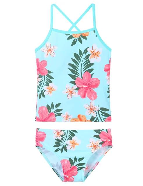 TFJH E Girls Bikini Swimsuits 2-Pieces Tankini Bathing Suits Rashguard Set 14 Ans