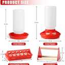 7PCS Chick Feeder and Waterer Kit with Wooden Perch,Baby Poultry Starter Set with Chick Perch for Small Poultry Chicks Ducks Quail Pigeons Birds(Red Chick Feeder Waterer Kit)