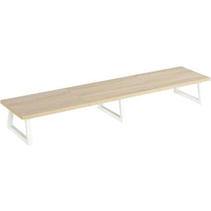 TEAMIX Large Dual Monitor Riser - Wood & Steel Desk Organization - Maple, 42 inch