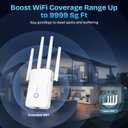2026 WiFi Extender Signal Booster - 2.4GHz 300Mbps WiFi Booster for Home, Covers Up to 10999 Sq. Ft, Easy Setup, Ethernet Port & Access Point, Stable Internet Performance with 80+ DevicesWhite