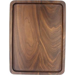 Bamber Wood Serving Tray Wooden Decorative Coffee Tea Platter Black Walnut 15.3 x 11.4 Inches