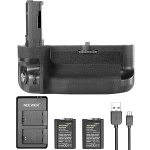 Neewer Vertical Battery Grip Replacement for Sony VG-C2EM, Compatible with Sony A7 II A7S II and A7R II Cameras with 2 Pieces 7.4V 1100mAh NP-FW50 Rechargeable Li-ion Batteries and Dual Charger