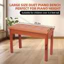 Piano Bench with Storage Piano Stool and Padded Cushion Wooden Duet Seat for Keyboard Piano Seat with Waterproof Non-Slip, Brown